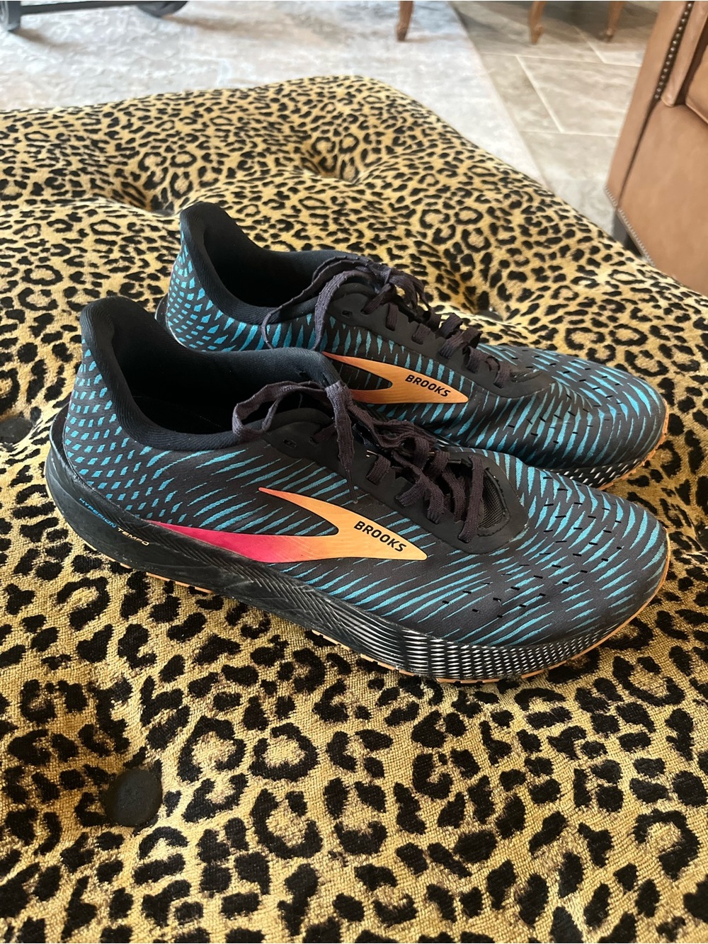 Brooks Hyperion Tempo Men's Low Top Running Sneaker Black/Blue Lace-Up SZ 11